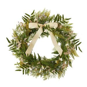 20" Greenery Wreath with Ivory Bow – My Texas House x Walmart College 2025